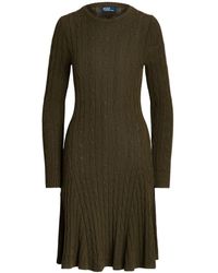 Polo Ralph Lauren - Round-neck Cable-knit Midi Dress - Lyst