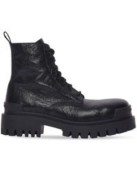 Balenciaga - Strike Lace-up Leather Boots - Lyst