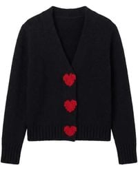 Chinti & Parker - Heart-Intarsia V-Neck Cardigan - Lyst