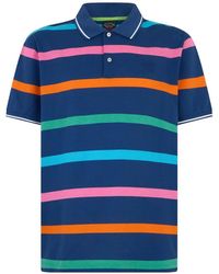 Paul & Shark - Striped Short-Sleeve Polo Shirt - Lyst