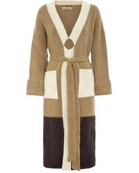 Akep - Colour-Block Belted Coat - Lyst