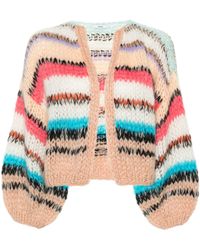 Maiami - Striped Chunky-knit Cardigan - Lyst
