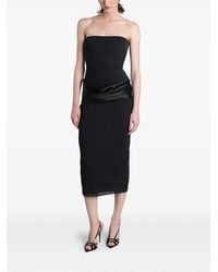 Alex Perry - Satin-Trimmed Strapless Midi Dress - Lyst