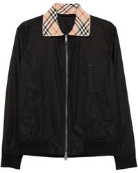 Burberry - Check-Collar Harrington Bomber Jacket - Lyst