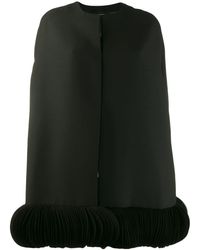 Valentino Embroidered Crêpe Couture Cape - Black