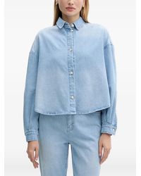 ARMANI EXCHANGE - Collared Cropped Top - Lyst