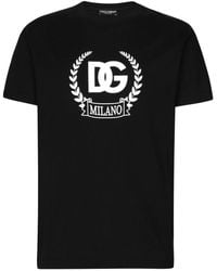 Dolce & Gabbana - Dg-print Stretch-cotton T-shirt - Lyst