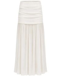 Petar Petrov - Late Bloom Ruched Silk Maxi Skirt - Lyst