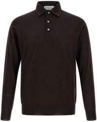 LARMERI STUDIO - Long-Sleeved Knitted Polo Shirt - Lyst