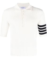 Thom Browne - 4-bar Cable-knit Ribbed Polo Shirt - Lyst