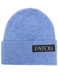 Patou - Logo-patch Wool-blend Beanie - Lyst