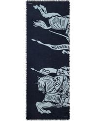 Burberry - Wool Wide Ekd Scarf - Lyst