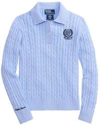 Polo Ralph Lauren - Wimbledon Cable Embroidered Polo Sweater - Lyst