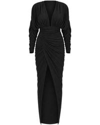 Alexandre Vauthier - Ruched Metallic-Finish Midi Dress - Lyst