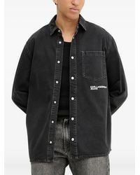 KARL LAGERFELD - Embroidered-Pocket Denim Overshirt - Lyst