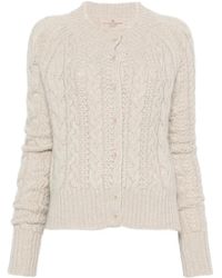 Ermanno Scervino - Cable-Knit Button-Up Cardigan - Lyst