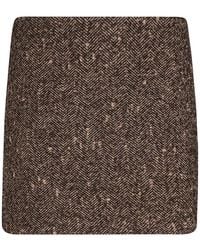 ERMANNO FIRENZE - Herringbone-Pattern Straight Mini Skirt - Lyst