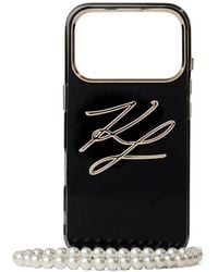 KARL LAGERFELD - Autograph Faux-Pearl Strap Iphone 17 Pro Case - Lyst