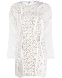 Stella McCartney - Floral-Lace Panelled Mini-Dress - Lyst