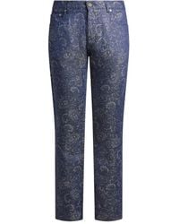 Etro - Jacquard Leafy Paisley-Motif Jeans - Lyst