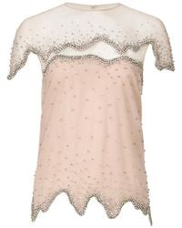 Costarellos - Anika Crystal-Embellished Tulle Top - Lyst
