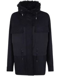 Mantu - Shearling-Trim Panelled Parka Coat - Lyst