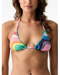 Kurt Geiger - Abstract-Print Whipstitch-Trim Bikini Top - Lyst