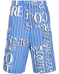Versace Jeans Couture - Logo-Print Cotton Shorts - Lyst