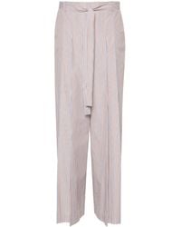 Alberta Ferretti - Striped Pleated Wide Trousers - Lyst