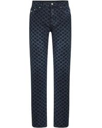 KARL LAGERFELD - All-Over Monogram-Print Jeans - Lyst