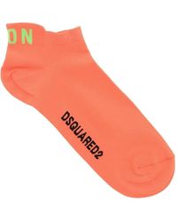DSquared² - Icon Logo-Print Socks - Lyst