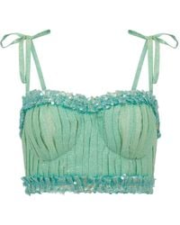 SANA OSMANI - Agor Sequin Tie-Strap Top - Lyst