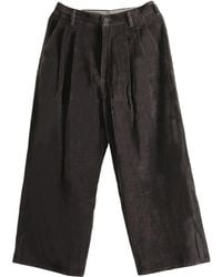 Ziggy Chen - Pantaloni A Gamba Ampia Con Pieghe - Lyst