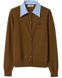 Miu Miu - Cashmere Detachable-Collar Cardigan - Lyst
