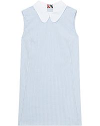 Thom Browne - Striped Cotton-seersucker Minidress - Lyst
