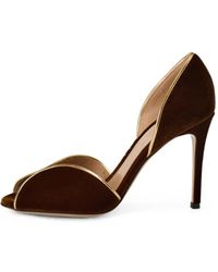 Gianvito Rossi - Velvet Peep-Toe Pumps - Lyst