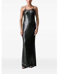 Patrizia Pepe - Sequin-Embellished Spaghetti-Strap Maxi Dress - Lyst
