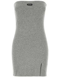 Miu Miu - Logo-Patch Strapless Mini Dress - Lyst
