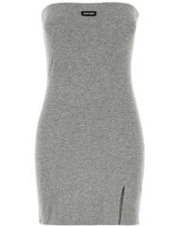 Miu Miu - Logo-Patch Strapless Mini Dress - Lyst