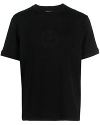Giorgio Armani - Camiseta con logo bordado y cuello redondo - Lyst