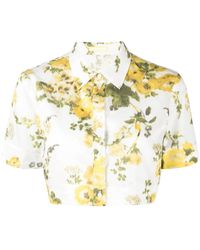 Erdem - Floral-print Cropped Shirt - Lyst