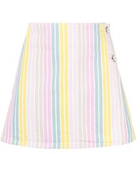 Ganni - Striped Wrap Miniskirt - Lyst