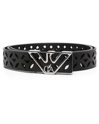 Emporio Armani - Perforated Leather Belt - Lyst