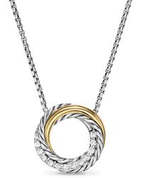 David Yurman - Collar Crossover de 1.25 mm en oro amarillo de 18 ct y plata de ley con diamantes - Lyst