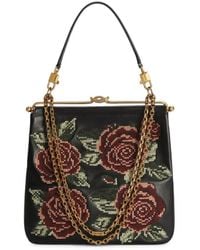 Dolce & Gabbana - Dina Shoulder And Crossbody Bag With Fine Stitch Embroidery - Lyst