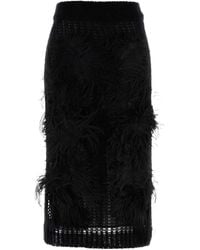 The Attico - Crochet-Knitted Midi Skirt - Lyst