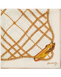 Burberry - Chain Check-print Silk Scarf - Lyst