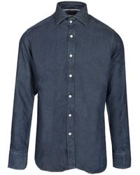 Al Duca d'Aosta - Mother-Of-Pearl Button Denim Shirt - Lyst