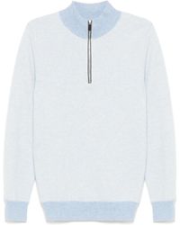 N.Peal Cashmere - Jersey Temple Jacquard Half Zip - Lyst