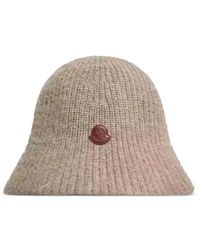 Moncler - Gerippte Mütze Mit Logo-Patch - Lyst